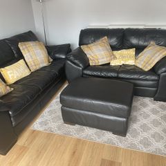 DFS black Leather suite