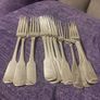 12 Irish sterling forks made by Irish silversmiths in the early 1800s with clear full hallmarks all with the same family crest weighing 820 grams almost 29 ounces Image 4