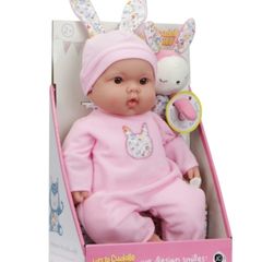 BNIB Lots to Cuddle Baby Doll with Attachable Bunny Plush 38cm