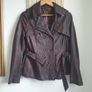 Burgundy Brown Leather Jacket Size Uk 14 Image 5