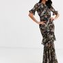 Stunning New Hope and Ivy Maxi dress wedding debs special occasion tiered stunning silhouette BNWT  UK 14 Image 2