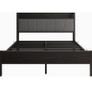 King Size Bed Frame with Storage Wooden Headboard,Heavy Duty Metal Upholstered Platform Bed Frame King Size,Mattress Base/Sturdy Steel Slat Support/Under-bed Storage/Noise Free/Black Image 2