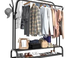 NEW Metal Double Clothes Garment Rail