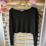 top Zara cropped black sweatshirt style top large Image 8