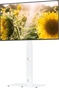 NEW SALE | TV Floor Stand for 30-70 inch LED LCD OLED Plasma Flat Curved TVs, Height Adjustable Tall TV Stand with Brackets up to 40kg, Max VESA 600x400mm White