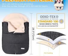 Winter Baby Car Seat Footmuff, Universal Car Seat Blanket for Baby w/Adjustable Collar, Waterproof Baby Car Seat Cover w/Zip, Warm Berber Fleece, Detachable and Machine Washable (Dark Grey)