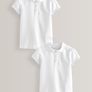 NEXT x2 Girls School White Polo Shirts 10Y Image 2