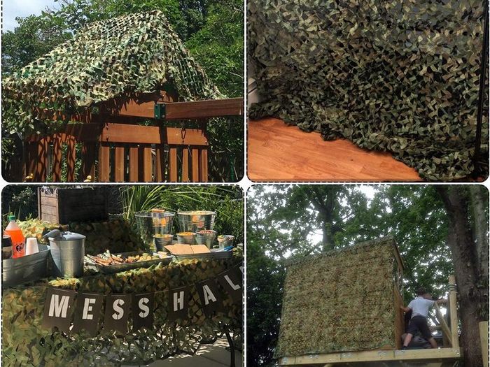 2 m x 3 m Army Camouflage Netting Woodenland Military Camo Net for Kids Den Camping Hide Green