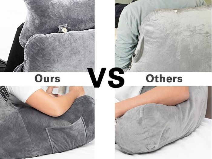 Pillow with Arm Support & Side Pockets