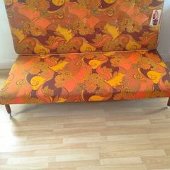 Vintage Psychedelic Groovy 1970s Sofa Bed