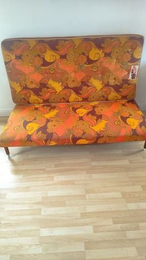 Vintage Psychedelic Groovy 1970s Sofa Bed