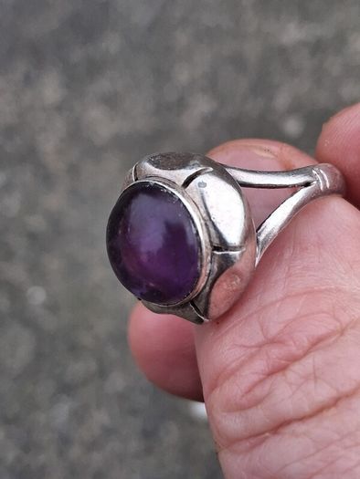 Vintage Amethyst Sterling Silver Ring(7.2g)