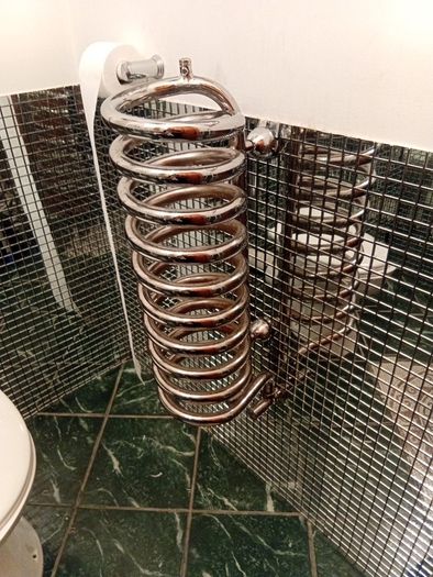 Silver, high level toilet cistern,downpipe and bowl