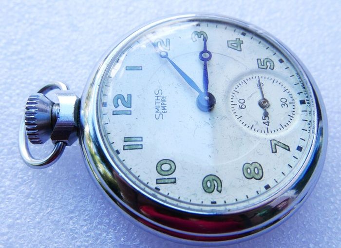 Vintage White Smiths Empire CASED CYLINDER POCKET WATCH (in working order)