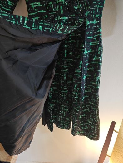 Trashy Diva by Candice Gwinn Vintage Style Green & Black Midi Dress