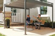 3 x 3 m Garden Pergola with Retractable Roof, Gazebo, Canopy for Shade, UPF30+, Gray