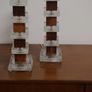 Mid-Century Pair of Clear Glass and Rosewood Table Lamps by Atelje Glas & Tra, 1960s. Image 8