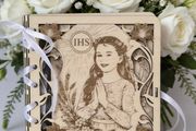 Personalized Wooden Card &amp; Money Holder , Communion, Christening, Gift
