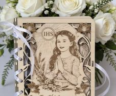 Personalized Wooden Card & Money Holder , Communion, Christening, Gift