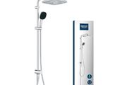 GROHE Vitalio Comfort 250 Flex - Shower System with Diverter (Square 25cm Head Shower 2 Spray Rain &amp; SmartRain