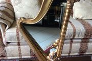 Antique Harp Shaped Tabletop Mirror