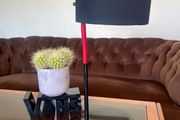 Scandi Modern Ikea LEDET Black Red Adjustable Gooseneck Table Lamp