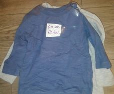 Baby long sleve tops 6 to 9 mts set of 2
