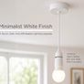 Ceiling Pendant Light Fitting 9 Inch White Bayonet Pendant for Ceiling, Pre Wired with Cord Grip Indoor Lighting Image 2