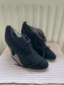 ankle  oasis navy suede laced heel boot shoe size 39