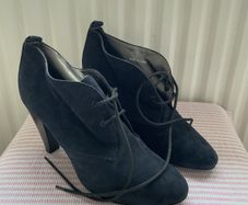 ankle  oasis navy suede laced heel boot shoe size 39