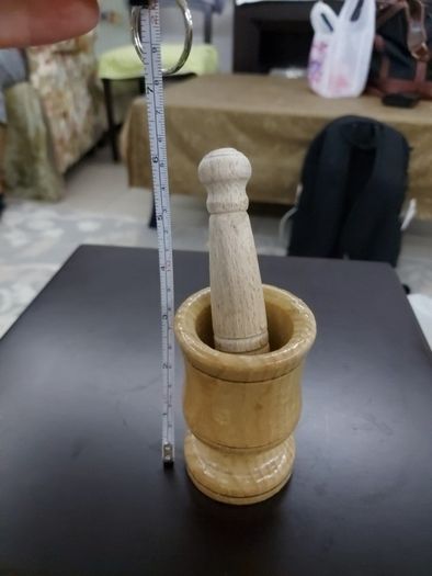 Natural Wood Wooden Mortar And Pestle Set