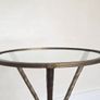 Round Glass Side Table - Antique Brass Hammered Metal Image 7