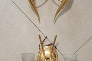 70s pair of brass wall lights in the style of Gio Ponti