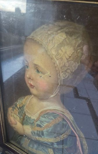 Vintage glass gold framed print of Baby Stuart by Anthony Van Dyke