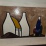 Oil on Board Shawlies and Cottages painting - Framed Image 3