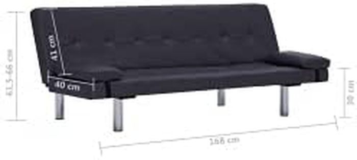 Sofa Bed with 2 Cushions Couch Sofa Bed Guest Bed Sofa Bed Folding Sofa Bed Sofa Bed Sofa Set Couch Set Brown Faux Leather