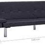 Sofa Bed with 2 Cushions Couch Sofa Bed Guest Bed Sofa Bed Folding Sofa Bed Sofa Bed Sofa Set Couch Set Brown Faux Leather Image 3