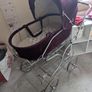 Vintage 2-in-1 German Heritage Pram - Burgundy Corduroy - Full Set & Original Straps Image 3