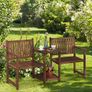 2 Seater Wooden Garden Companion Bench with Table Image 5