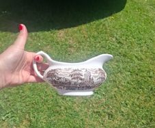 Vintage iron stone gravy bowl postage possible