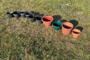 10 pots..plastic and terracotta