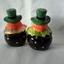 Irish Leprechaun Ceramic Salt and Pepper Shakers Image 2