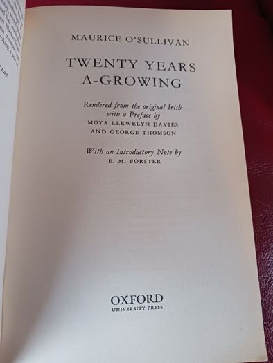 Twenty Years A- Growing / Maurice O' Sullivan / 2000/ Oxford University Press