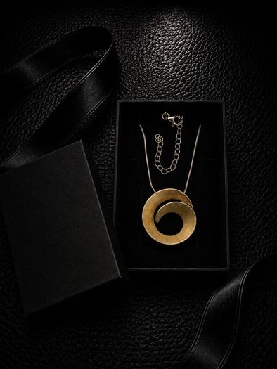 925 Vintage Sterling Silver Signed UK Modernist Spiral Pendant On Italian Chain