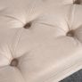 Vintage Design Vintage Bench, Button Tufting, Turned Legs, Shabby Chic, Cream + White Image 3