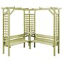Corner Pergola with Bench Impregnated Pinewood Image 2