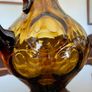 MCM Amber Teardrop Bubble Pattern Glass Water Jug 1960s Image 6