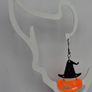 Glitter Witch Hat Jack O' Lantern Pumpkin Earrings Image 3