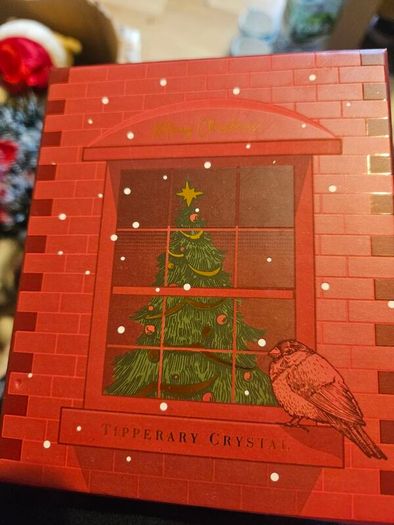 Box of Lovely Christmas Decorations and Santa Globe Lantern