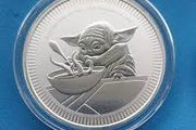 2022 Niue 1oz Silver Star Wars Grogu Baby Yoda Coin BU ( In Capsule)